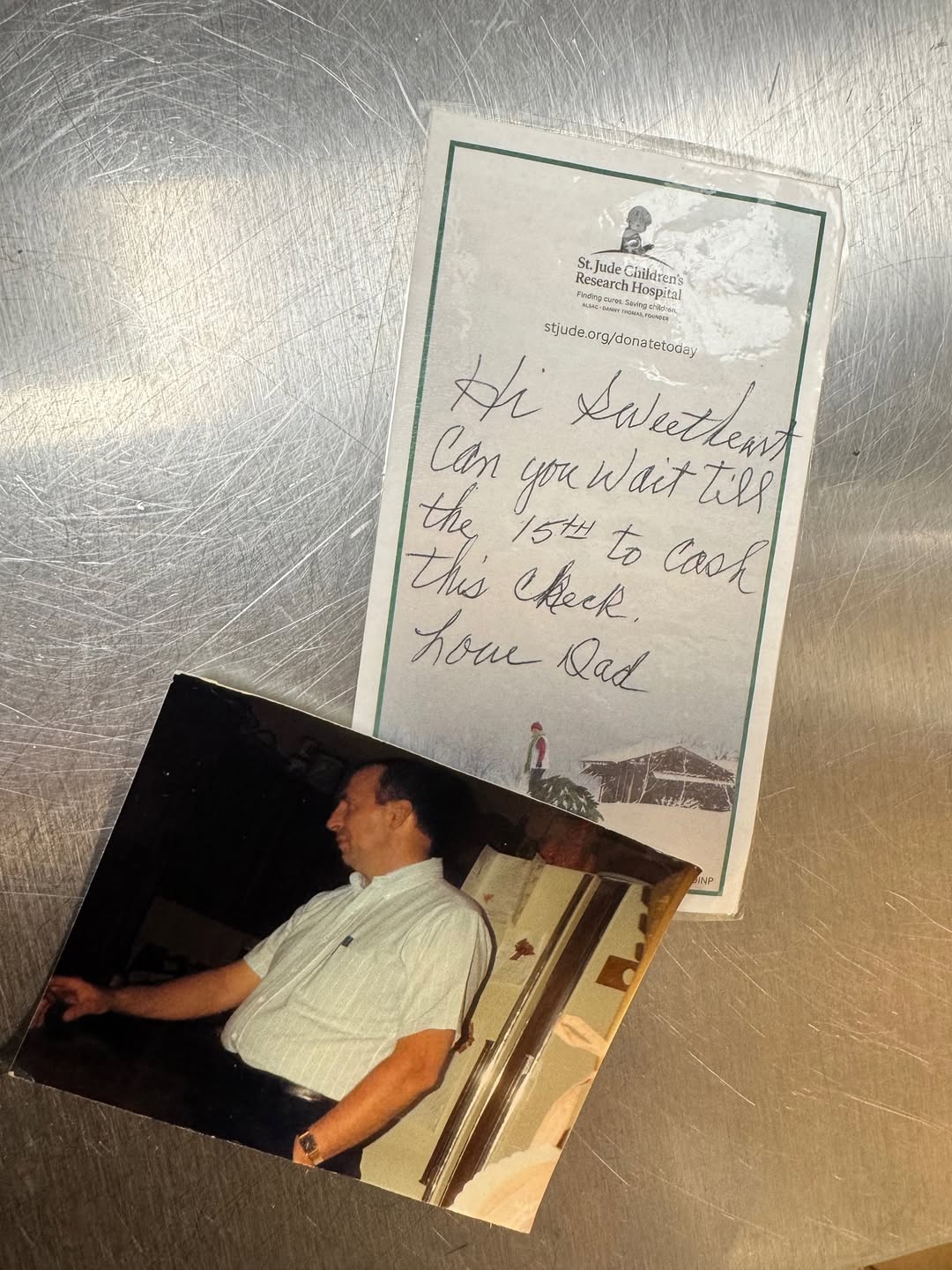 Old photo and handwritten note found in Pizza Perfect booth